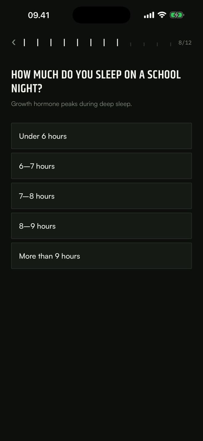 Quiz question: how much do you sleep on a school night?