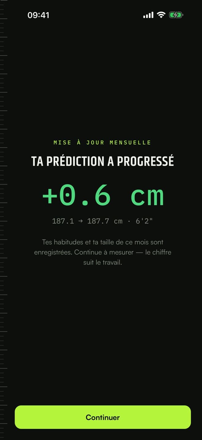 Bilan mensuel : ta prédiction a gagné 0,6 cm